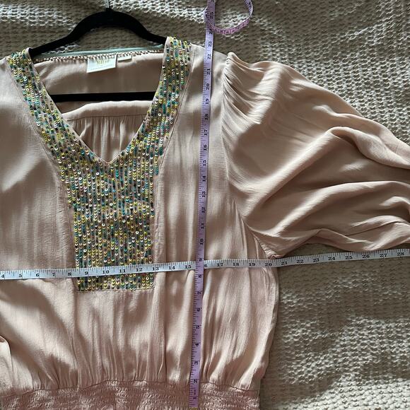 Anthropologie Maeve Kristie Sequined Peasant Blouse Medium - Picture 4 of 7